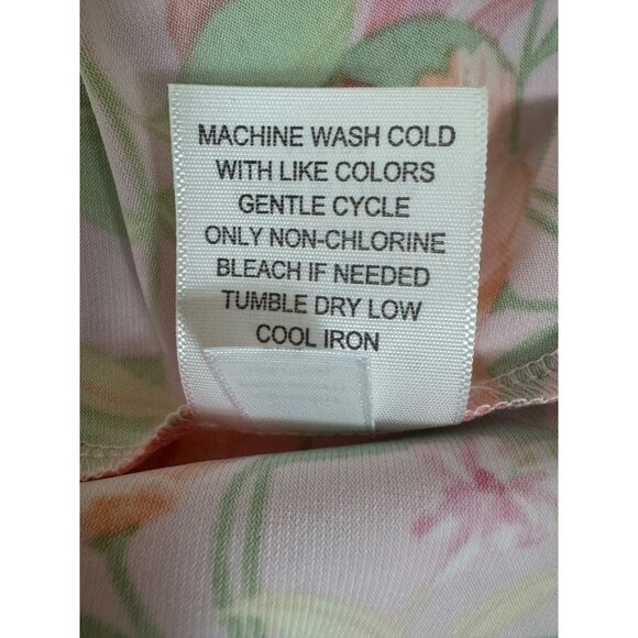 Appleseed's Pink Floral Print Midi Dress with Tie Size 2X 18 20 Summer Plus Size - Picture 7 of 7